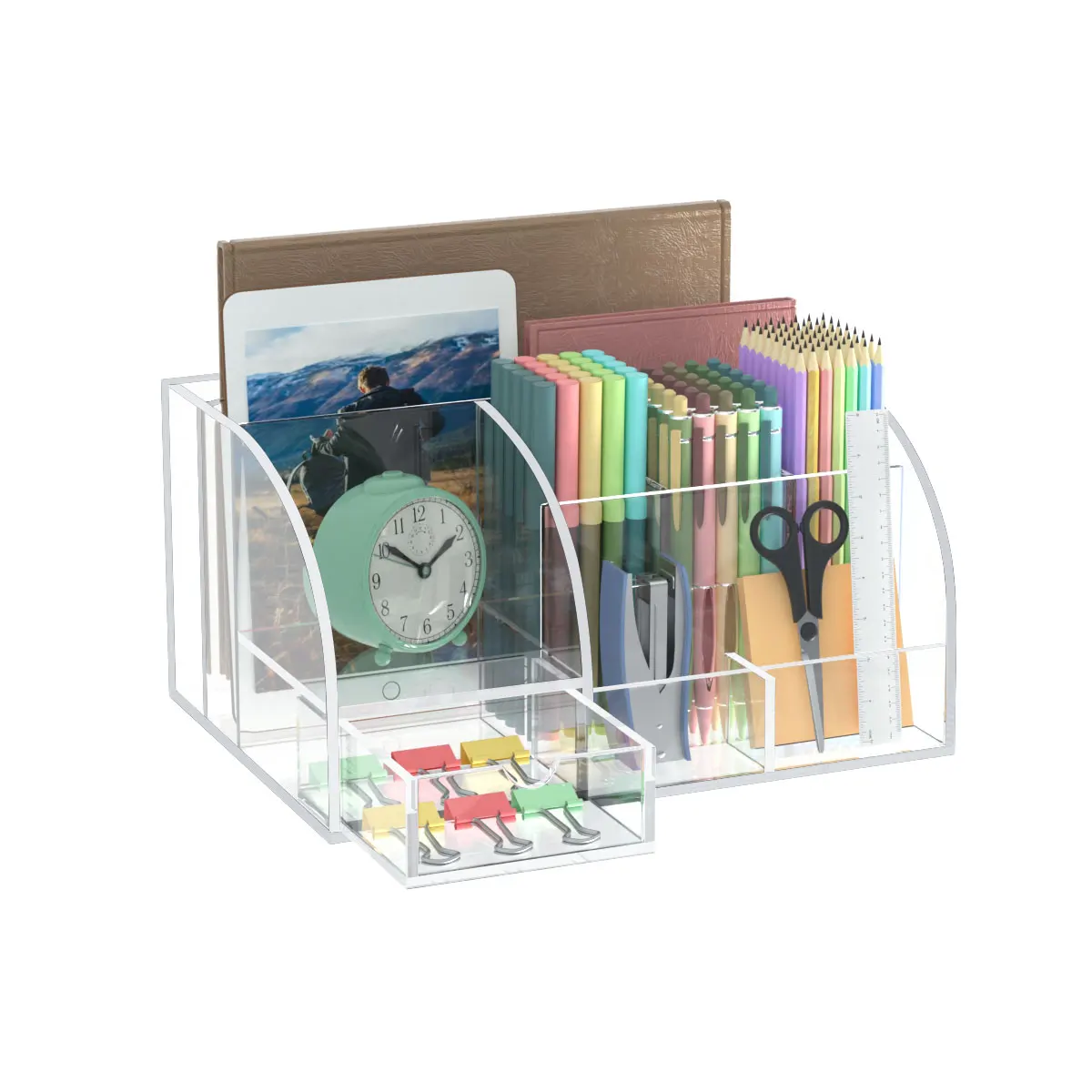 Acrylic Office Desk Organizers And Accessories,Desk Organizer With Pen