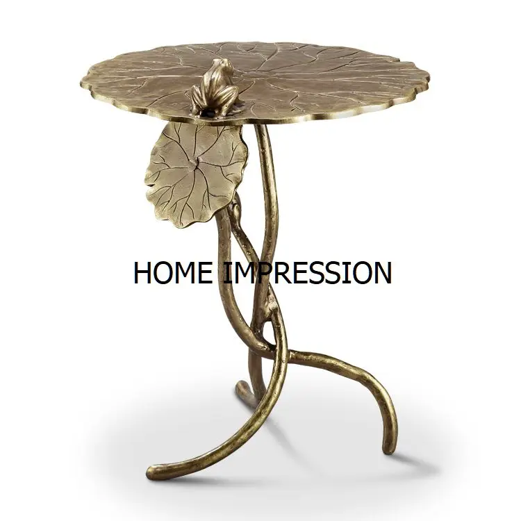 Attractive Design Palm Tree Shape Gold Metal Coffee Table With Glass Top Decorative Table for Home Decor Accessory in Low Price