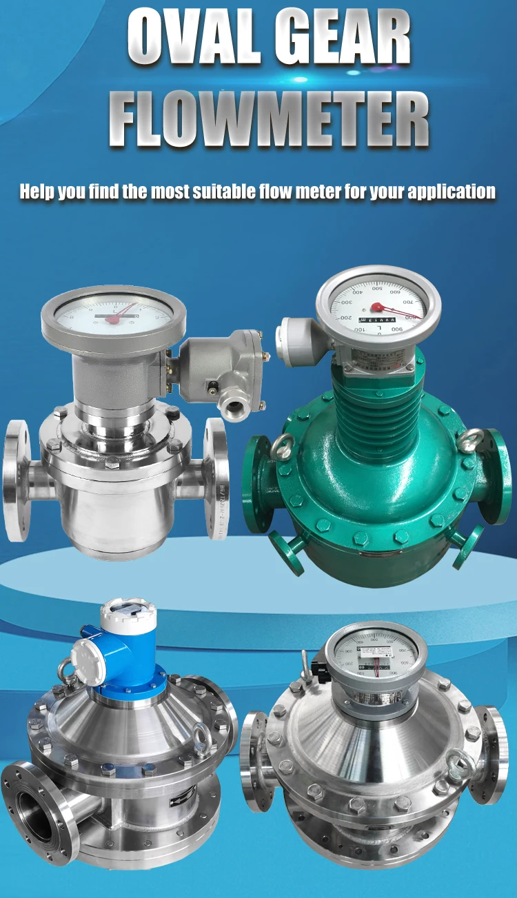 Dn100 Positive Displacement Flow Meter Ss304 Oil Meter Oval Gear Flow