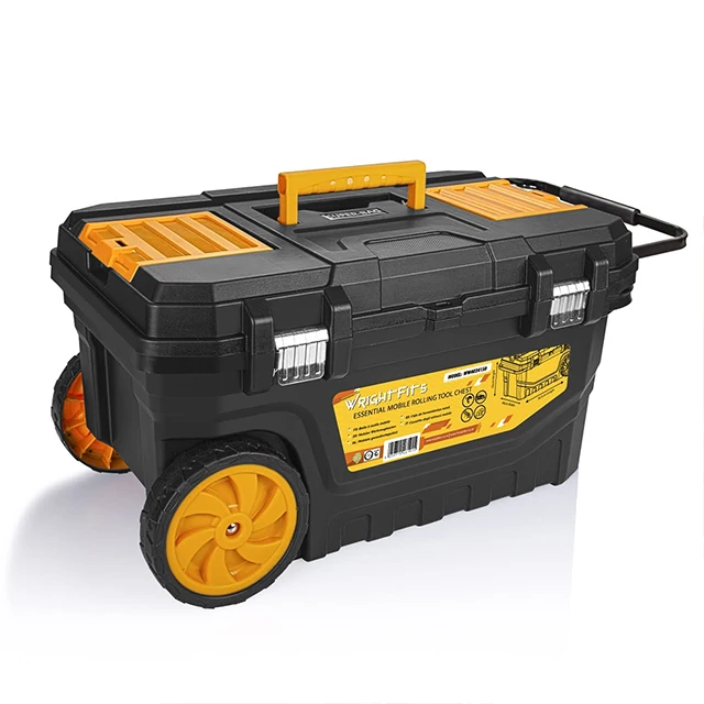 Caja De Almacenamiento De Herramientas Portátil Enrollable,Caja De Plástico  De Alta Calidad Con Ruedas,Mango Y Bandeja De Mano,Venta Al Por Mayor - Buy  Apilable Caja De Herramientas De Plástico Fontanero Caja De