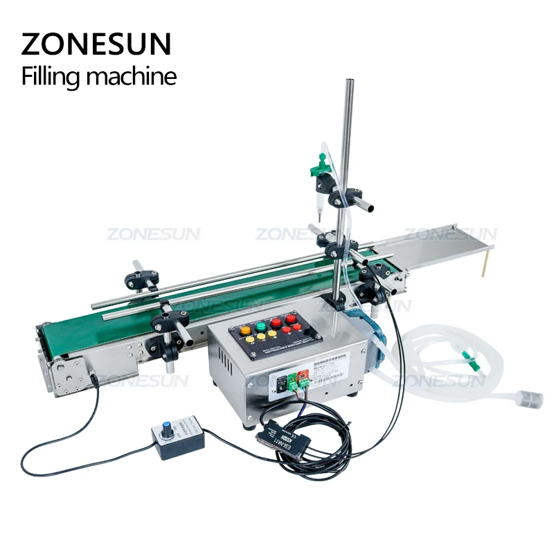 ZONESUN ZS-DTPP100C Automatic Small Round Bottle Glass Vial Essential Oil Perfume Eye Drops Liquid Filling Machine With Conveyor - Image 6