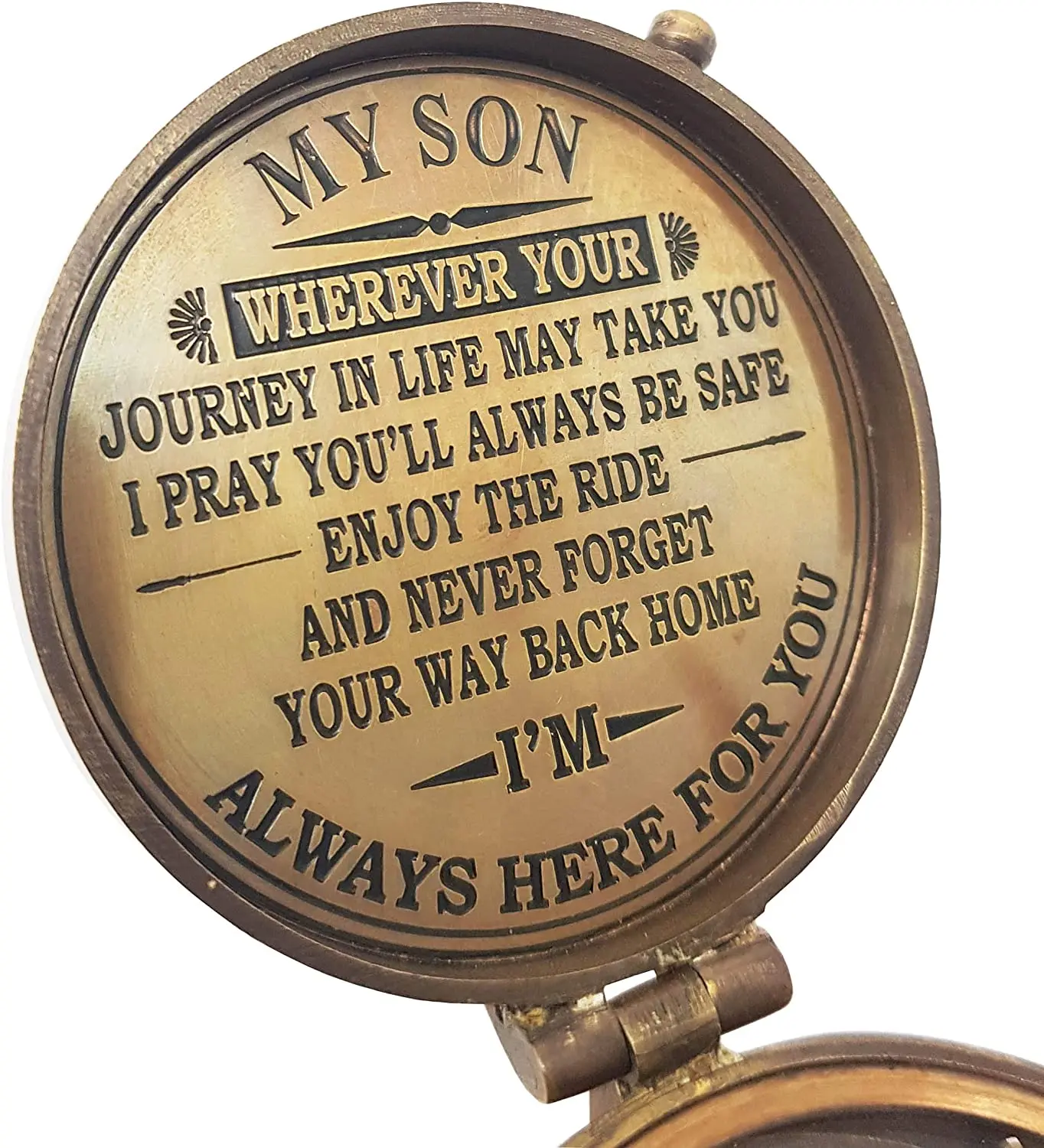 Engraved Brass Compass Gift to My Son/Nautical Gift for Son from Dad/Gift to Son 