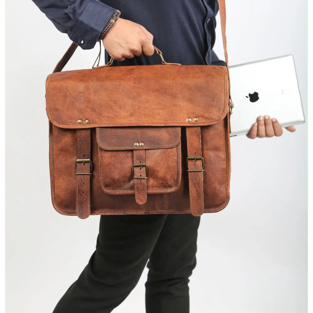 Leather Messenger Handmade Bag Laptop Satchel Office Shoulder Bag