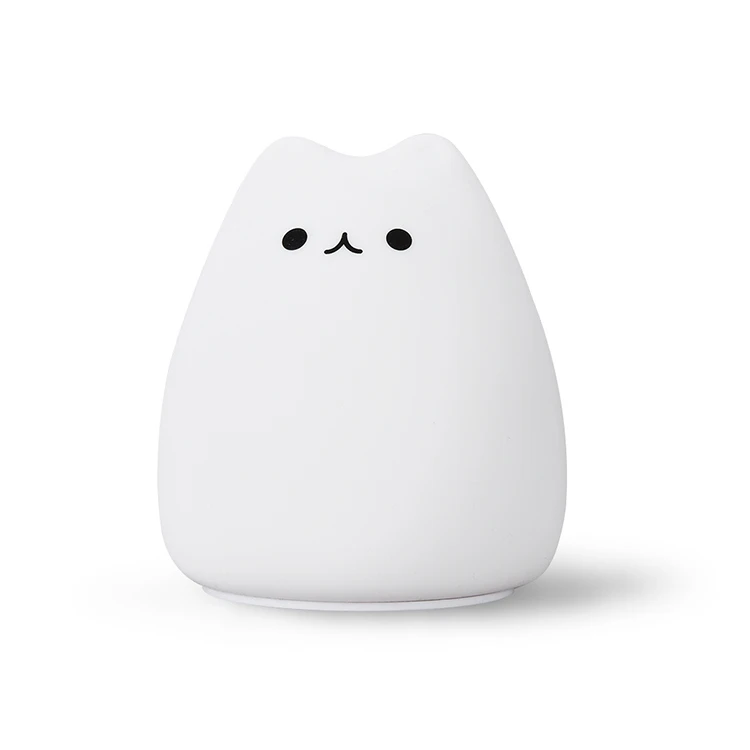7 цветов Изменение usb мягкий силиконовый животное кошка ребенок комната сна стол ночник лампа