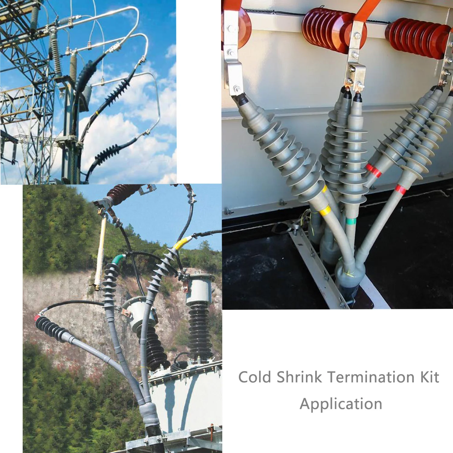 High Voltage 35kv Outdoor Cold Shrink Three Cores Cable Termination Kit ...