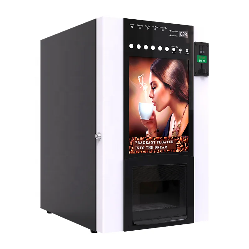 Commercial Fully Automatic Self Smart Coin Coffee Vending Machine  DrinkDispenser