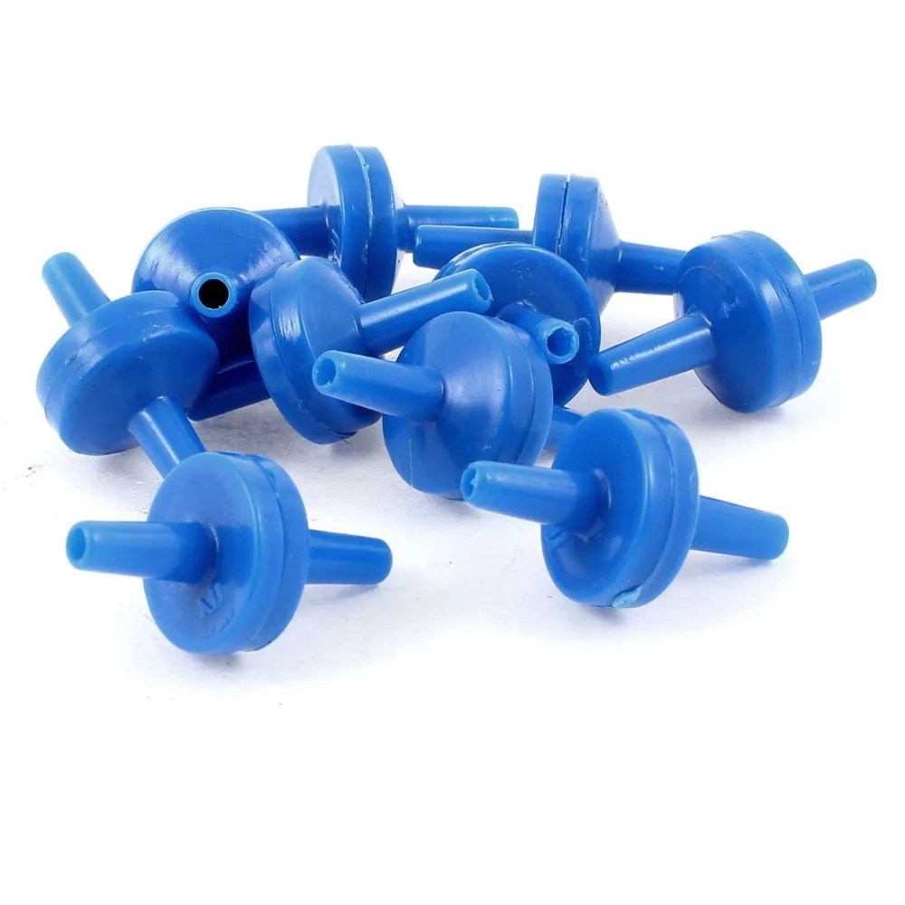 Pssopp 10 Stück 3-Wege Aquarium Luftventile - Blaue T-Verbinder Für Luftschläuche 4mm