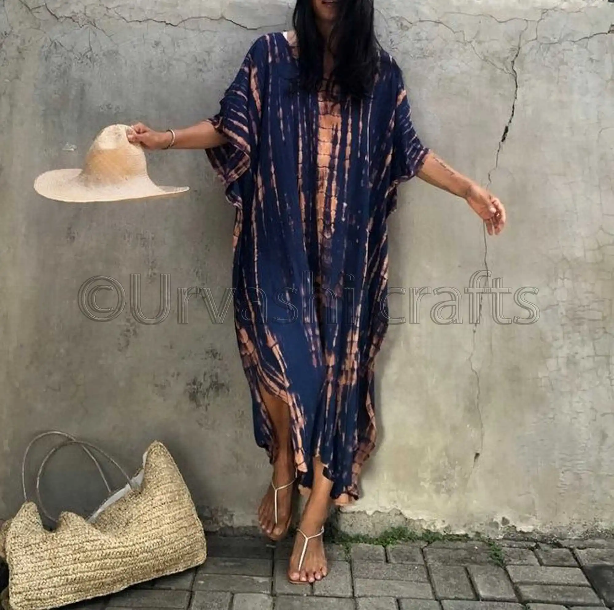 long sleeve beach kaftan