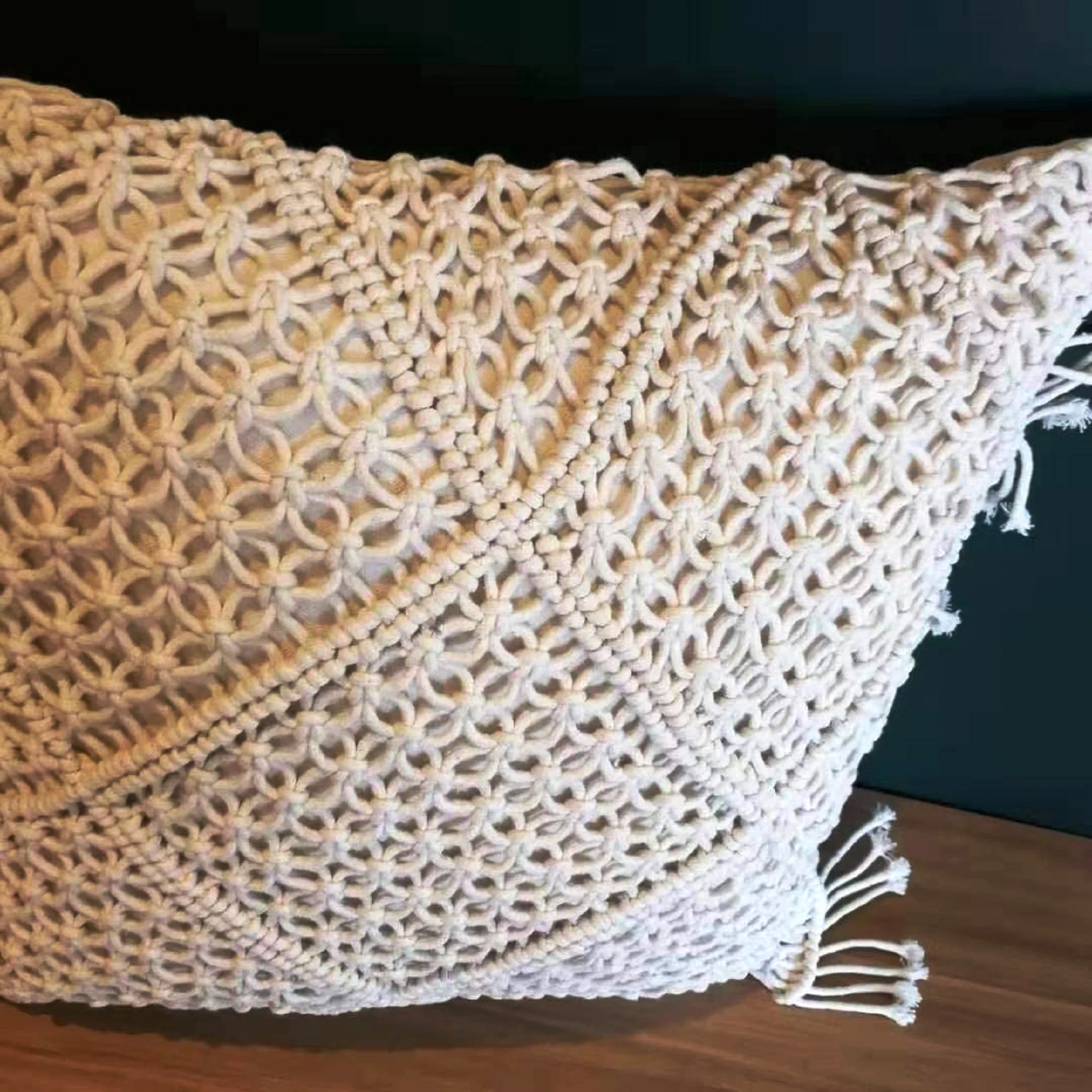 macrame floor cushion