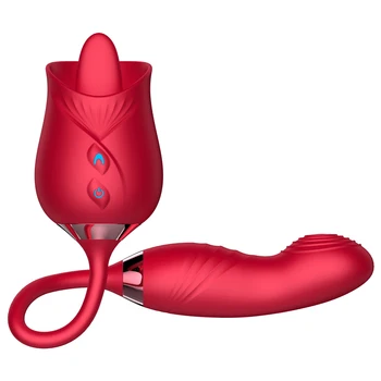 3 in 1 Vibrating Tongue Lick Nipple Slap Licking Vibrator Tease Breast Massager Stimulator Rose Vibrator For Women