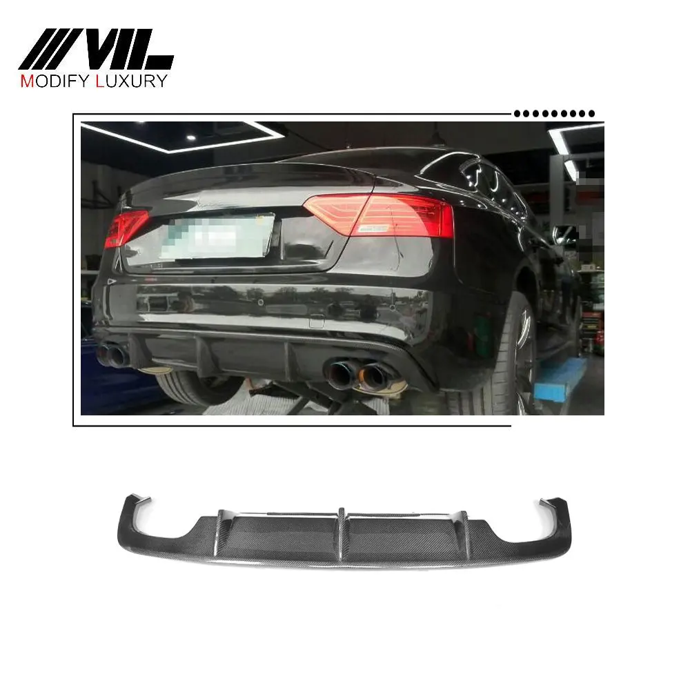 Audi A5 8T 2011-2016 Coupe Diffusor hinten Diffuser in S5 Style mit Rohren