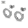 Argento 925 con orecchini a cerchio placcati in oro bianco 18 carati