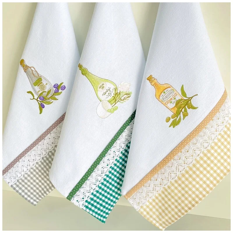Embroidery Vases Deskitchen Towels High Quality Cotton Embroidery