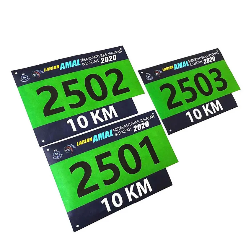 Custom Waterproof Marathon Running Adult Paper Race Bib Buy Custom