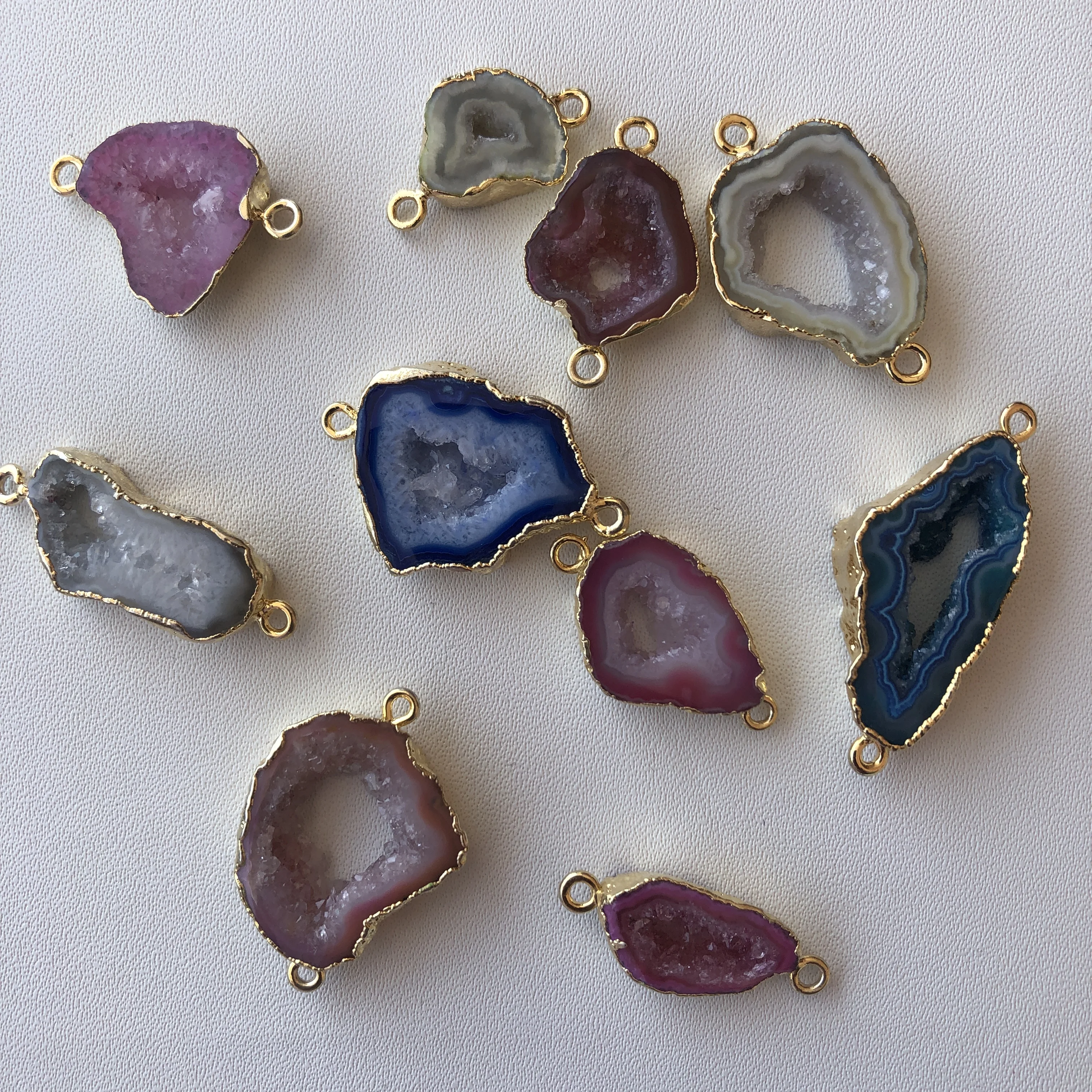 Shop Mix Color Shape Agate Druzy Gemstone Bezel Connectors