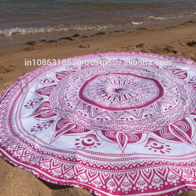 Round Mandala Indian Bohemian Elephant Tapestry Beach Picnic Throw Hippie Rug 