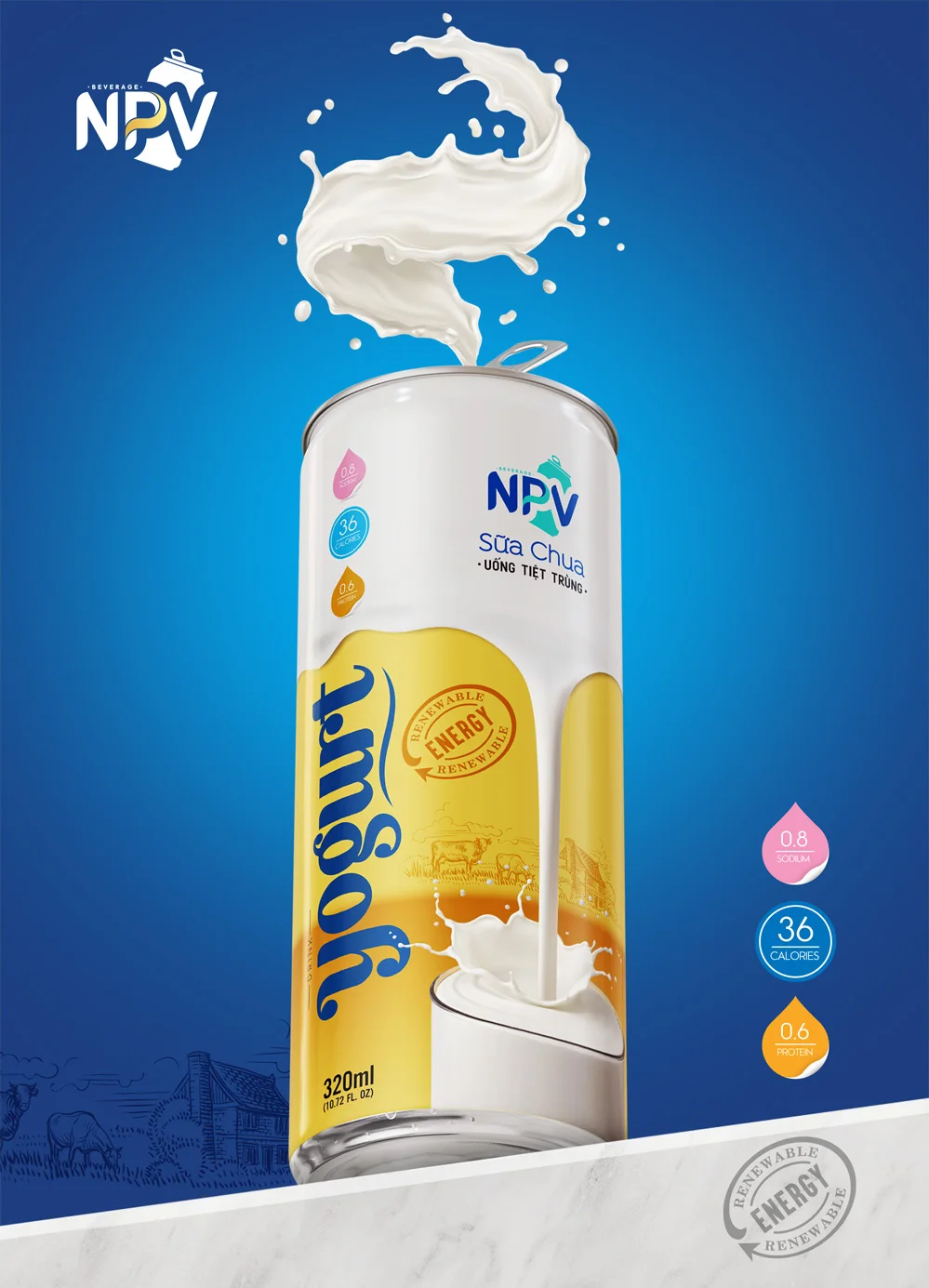 OEM частная марка бесплатный образец йогуртного напитка 330 мл банка