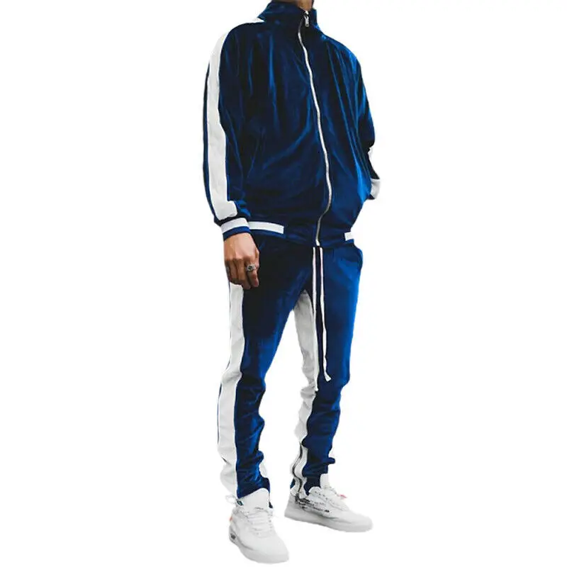 Plus Velvet Tracksuit Men's Set Sport Suit Autumn Hoodies Pants Warm Sportswear Cheap Price High Quality