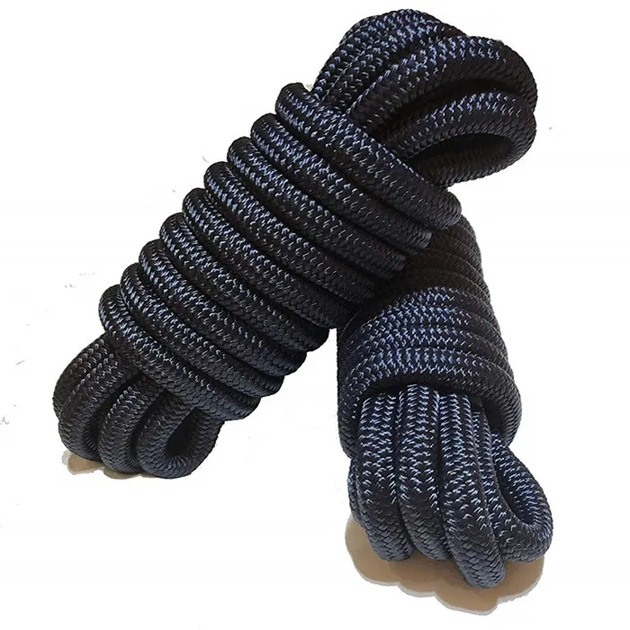 easy to handle best selling black color double braided nylon dock lines