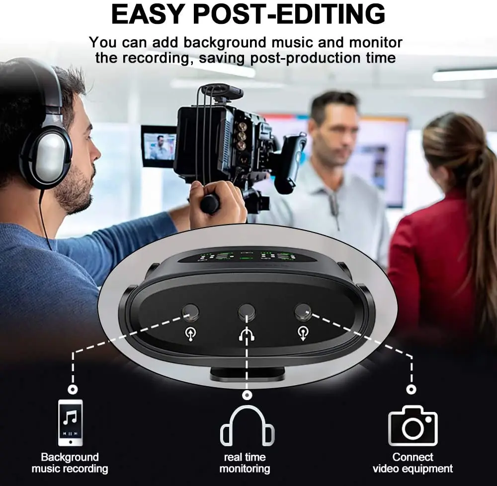 Беспроводной петличный микрофон UHF, 1 передатчик и 2 приемника, совместимые со смартфоном, DSLR, интервью