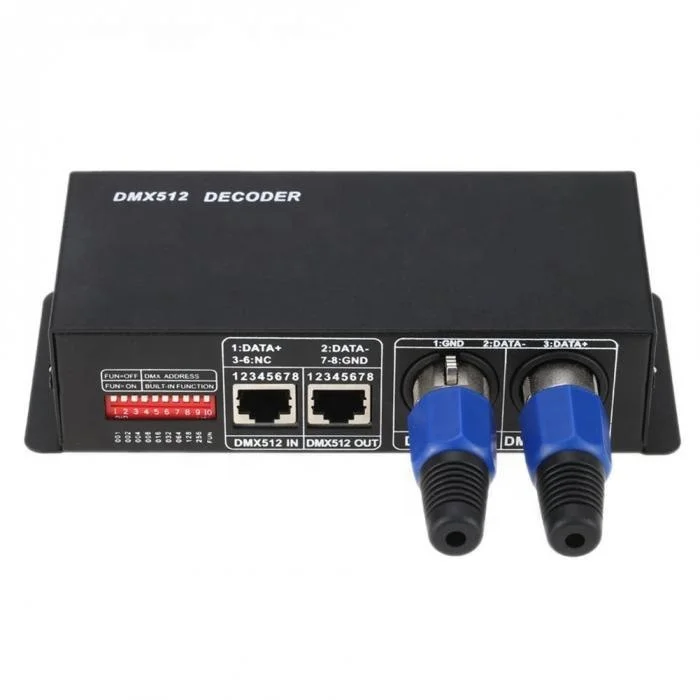 4 Channels DMX512 Decoder 32A Led Dimmer Driver for RGBW,RGBW Led Strip Dmx Controller DC12-24V DMX512 Dimmer