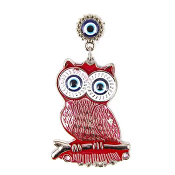 Zinc Alloy Owl Shaped Colorful Fridge Magnet With Evil Eye From Turkey