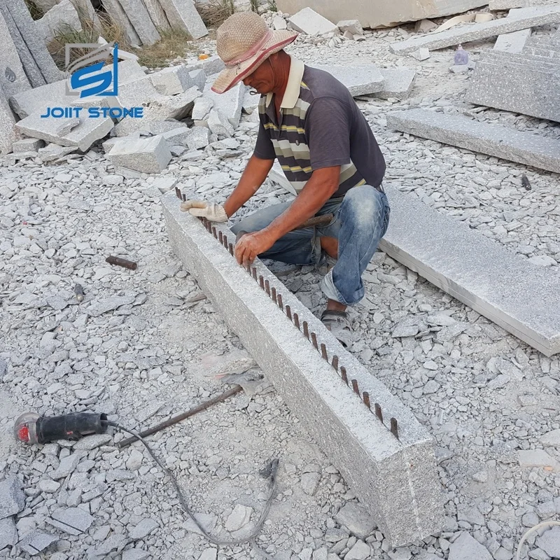 
 Низкая стоимость все стороны Сплит светло-серый гранитный керб камень для ландшафтного дизайна  