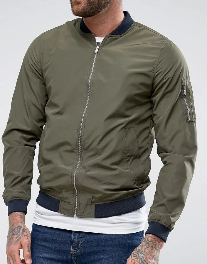 green lightweight bomber jacket