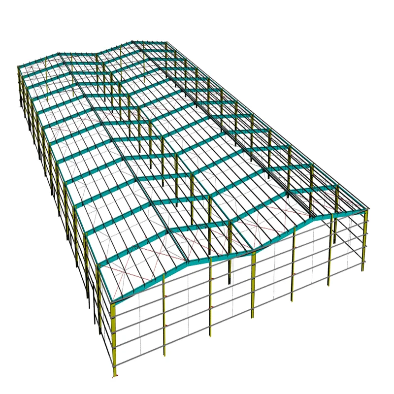 Corrugated Multi Span Steel Structure Building Double Span Steel Warehouse Buildings