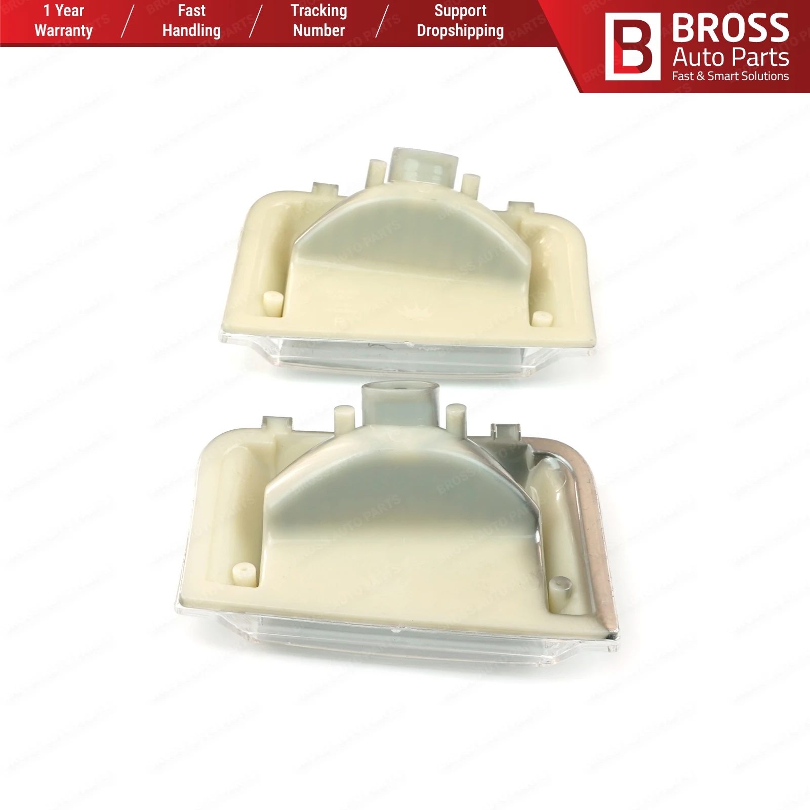 BSP907 2 Pcs Side Door Wing Mirror Indicator Lamp White Lens