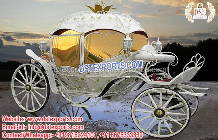 Cinderella Kids Touring Horse Carriage Pumpkin Hollow Cart Wood Metal Construction Modern Design Lightweight for Decoration Usa