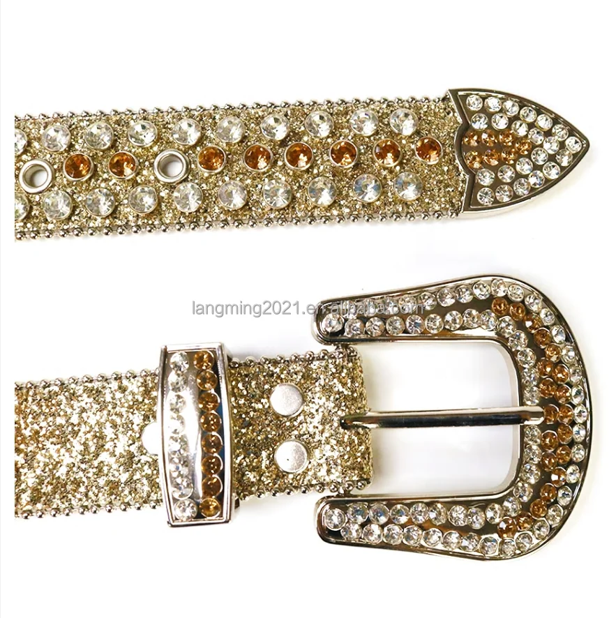 COD IN STOCK]Fashion Adjustable Women Rhinestone Belt Leather Bling Crystal Cowgirl Studded Glitter Waistband | PH - Foto 12