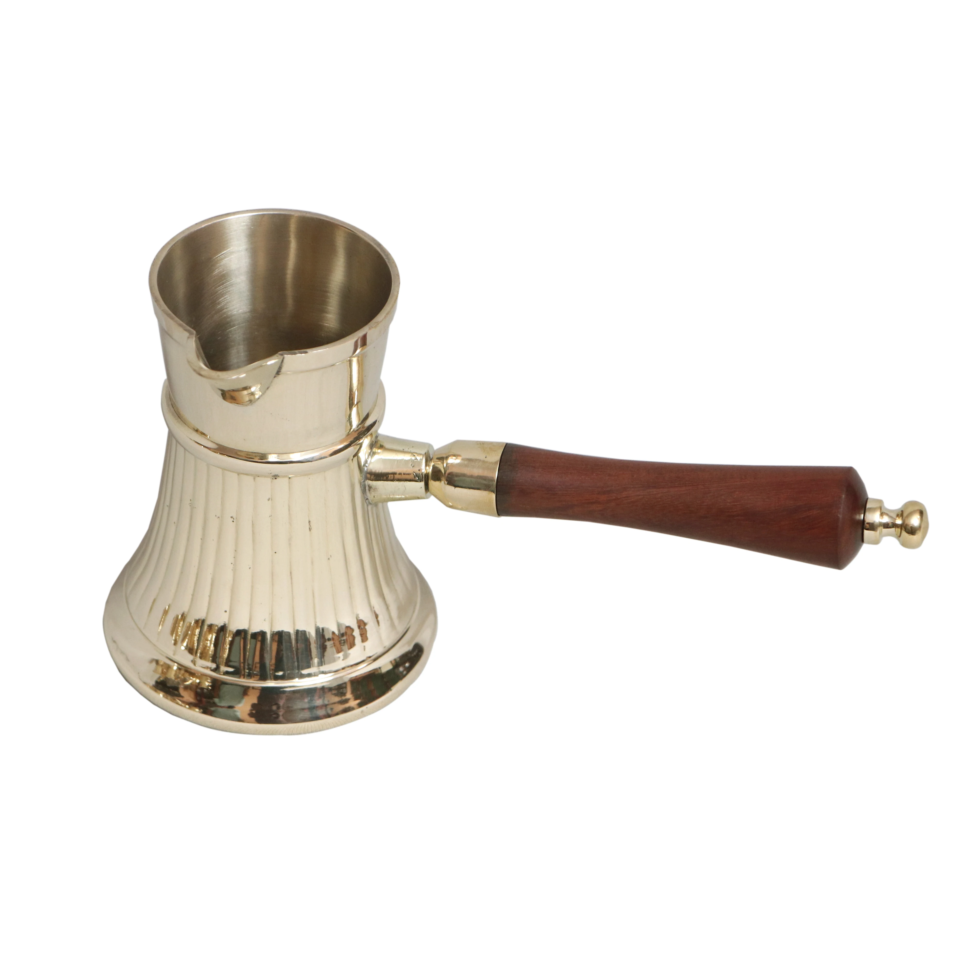 Brass Turkish Tea Coffee Pot: Wooden Handle, Istanbul Cezve Style ...
