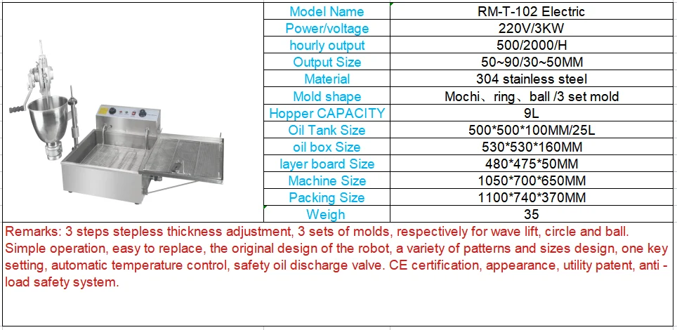 Commercial electric ce approved mochi ring donut making machine doughnut making for full automatic pon de ring donut maker fryer