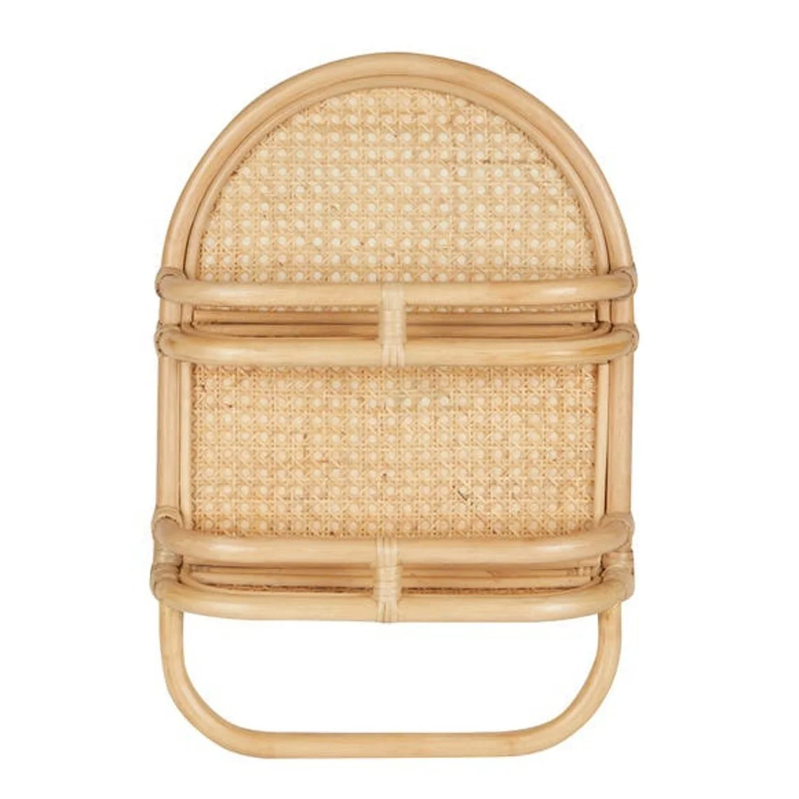 Mountable Rattan Hanging Organizer Display Shelf Space Customized Rattan Wall Shelf For Home