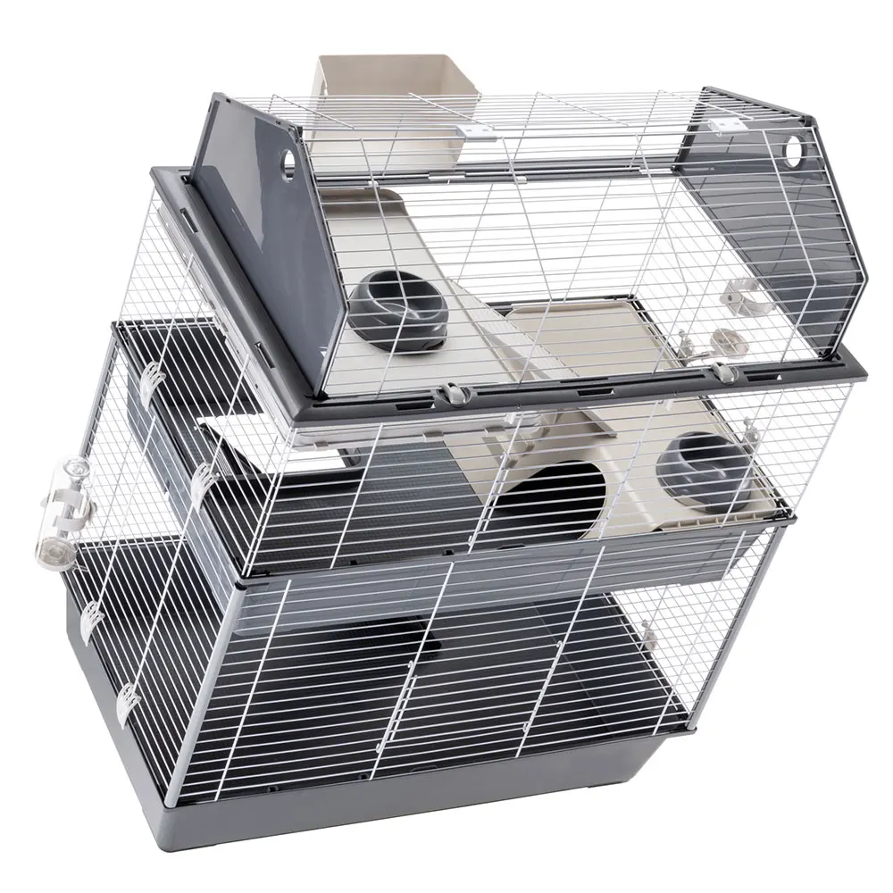 Ferplast BARN 100 DOUBLE Cage à trois étages pour lapins, accessoires  inclus.. Variante BARN 100 DOUBLE 