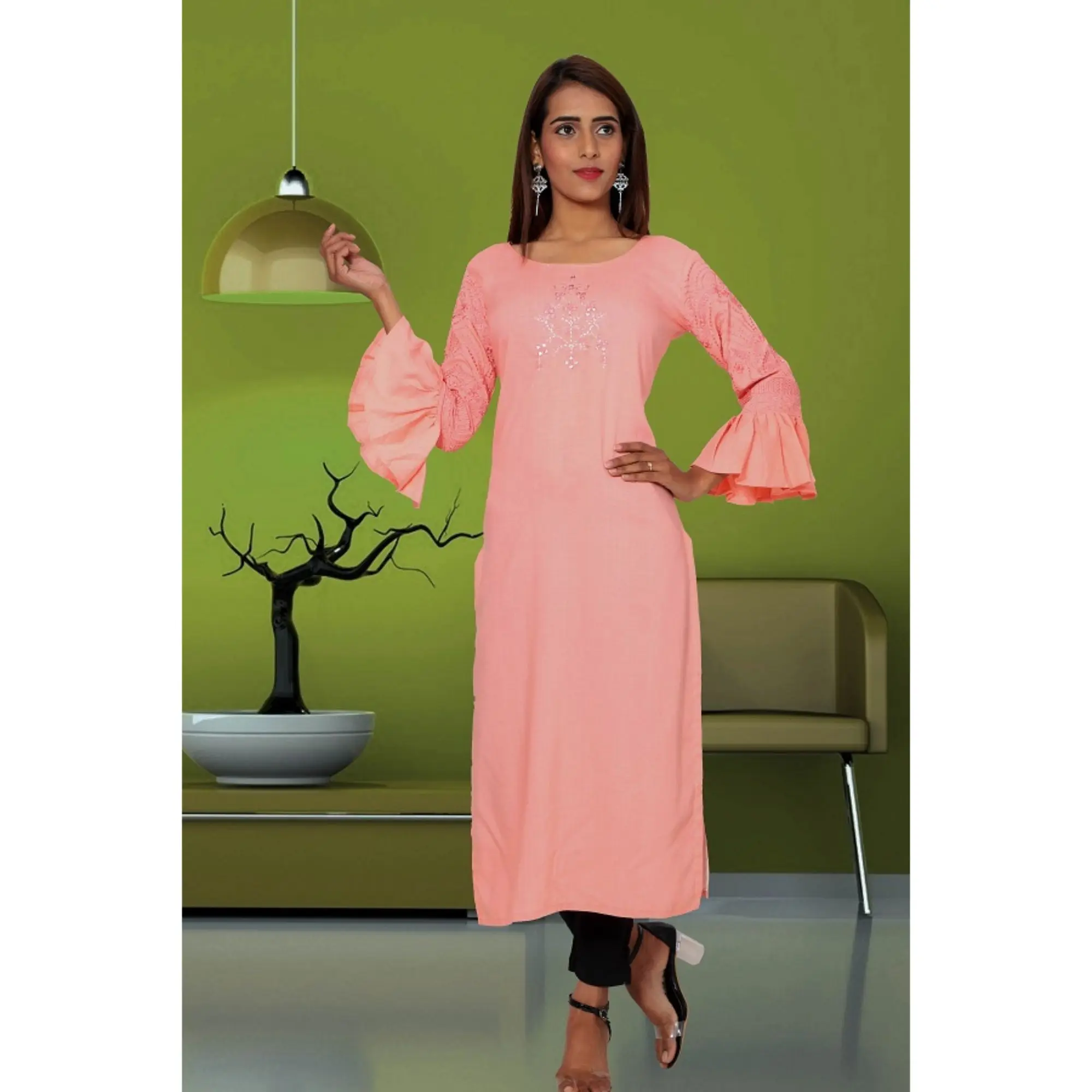 pink kurti dress