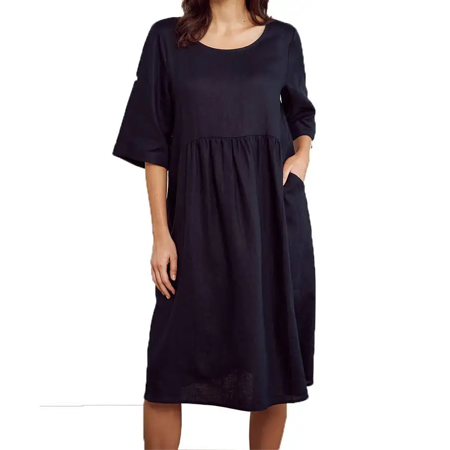 Comfortable Linen Fabric Dark Black 