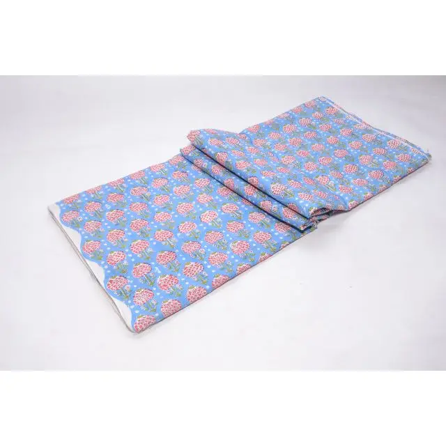 Hand Block Print Fabric 100% Cotton Fabric by Yard Floral Print Pattern for Home Textile and Dresses Making Supply