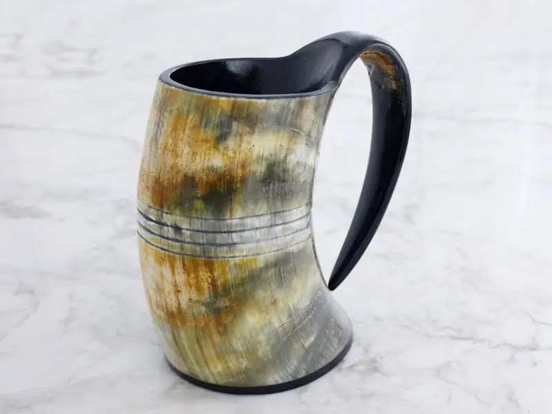 Genuine Viking Drinking Horn Mug Medieval Beer Tankard - 20 Fluid