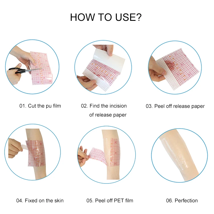 Nuanchu 50 Pcs Transparent Stretch Waterproof PU Film Rounded Rectangular Adhesive Bandages Tattoo Bandage Transparent Film Dressing Skin Cover Up Tape For Tattoo Clear Wrap(4 X 5.1 Inch-909981