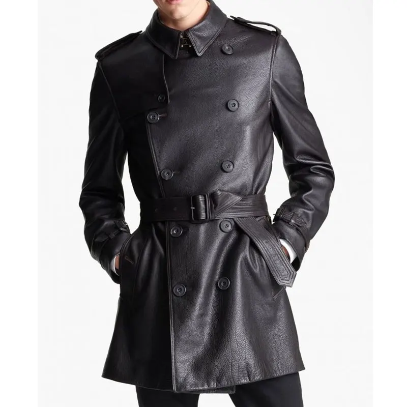 Wholesale New Custom Men's High Quality Winter Long Trench Coat Waterproof Breathable Quick Dry Woolen Fabric Button Coat - Image 6