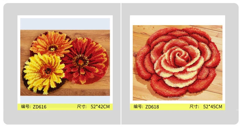Knooppakket Knoopkussen Flowers Latch Hook Rug Kit DIY Kussen Embroidery Carpet Cushion Latch Hook Tapijt Foamiran For Needlewor