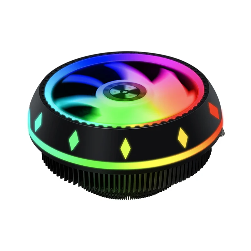 12V DC 3PIN UFO Shaped Radiator Computer CPU Cooler Fan Gaming RGB LED Cooling Fan Supporting Multi Platform for LGA 1156 1155