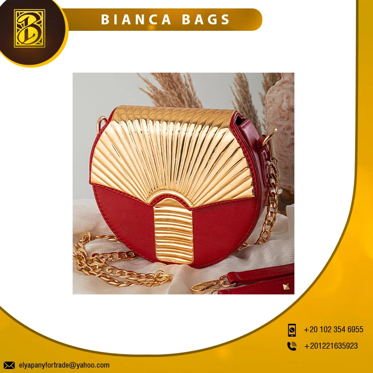 Fashionable Egypt artwork Bianca Bags Handmade from real leather and Handcrafted copper plated with 21 carot of gold