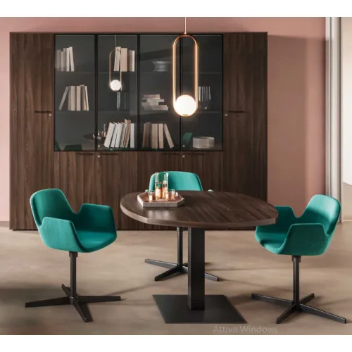 Офисная мебель для документов с внутренними полками и стеклянными навесными