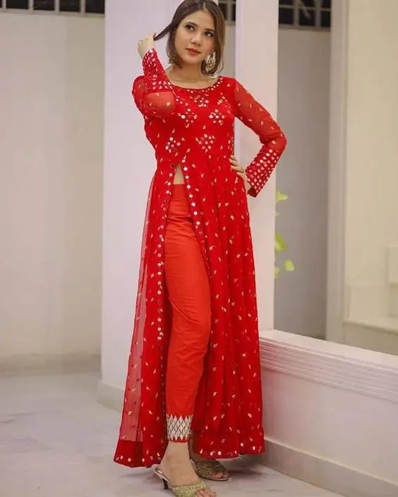 Stylish Jacket With Pant Dress For 
