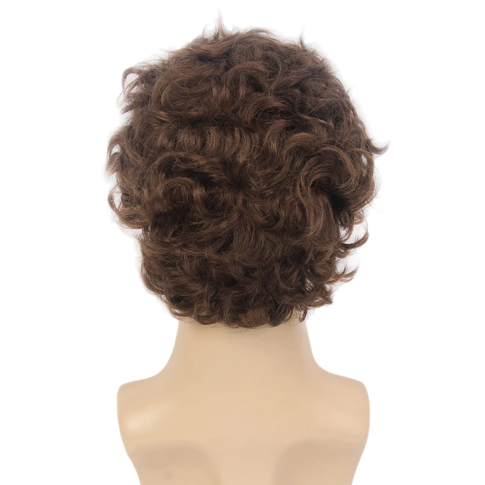 Stfantasy Curly Short Men Wig Layered Natural Wave Synthetic Hair Mens