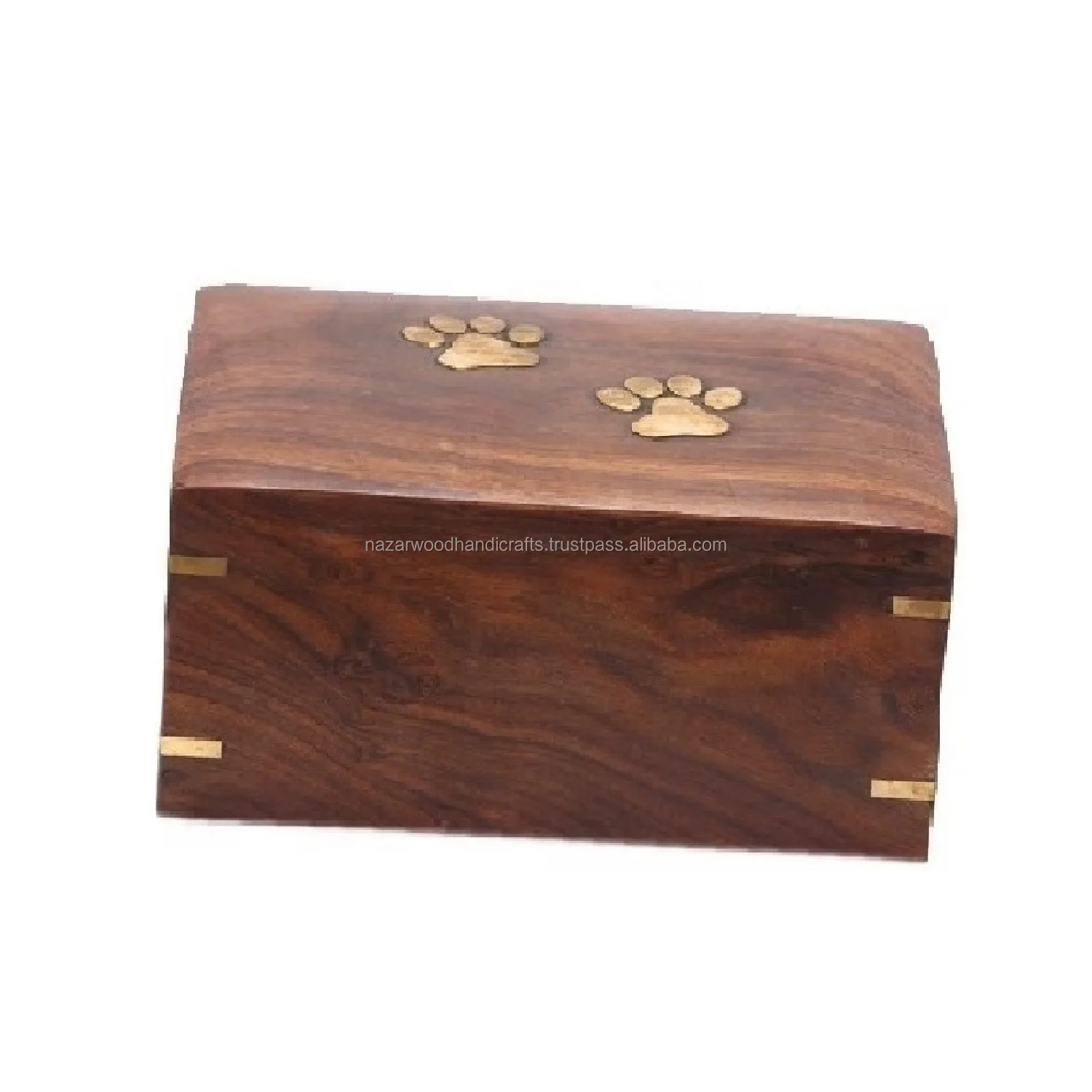 Pewter Paw Print Pets Ashes Box Wooden Dog And Car Animal Cremation Urn ...