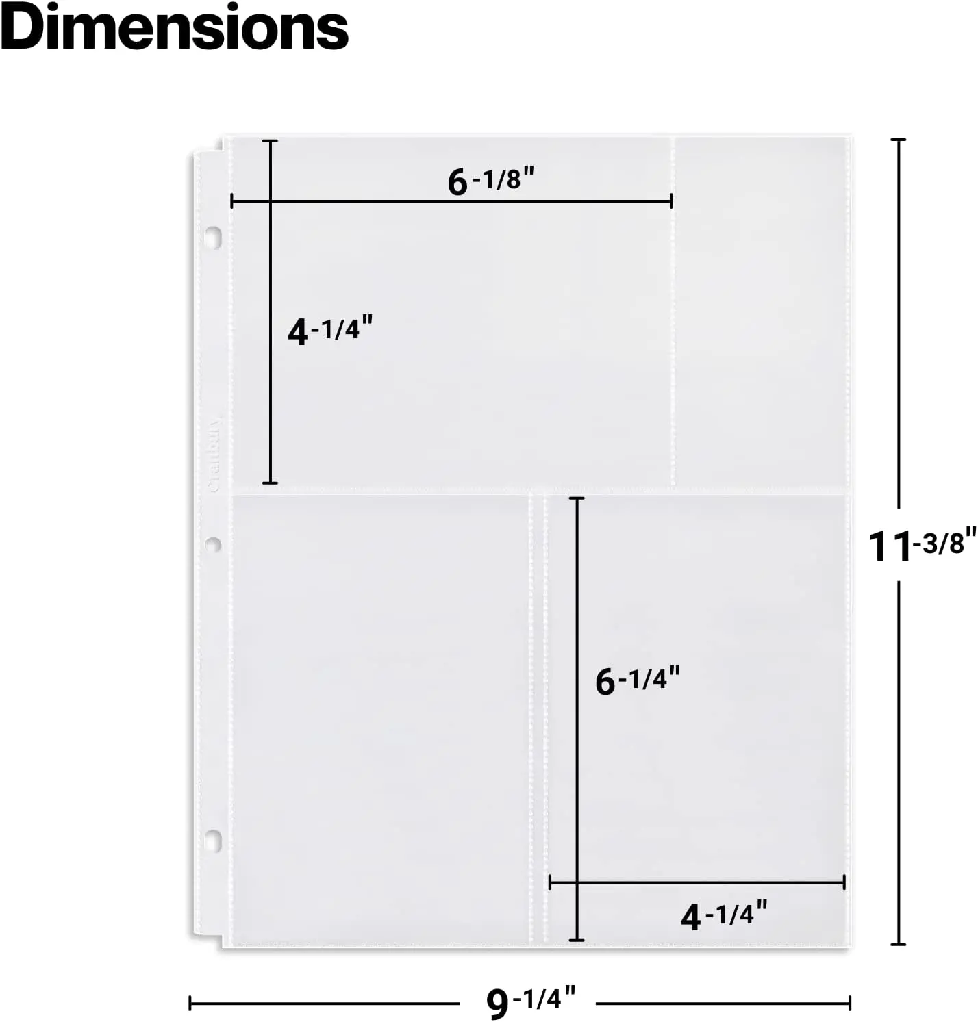 Transparent 3 Pocket 4x6 Photo Page Replacement Inner Pages - Buy 4x6 ...